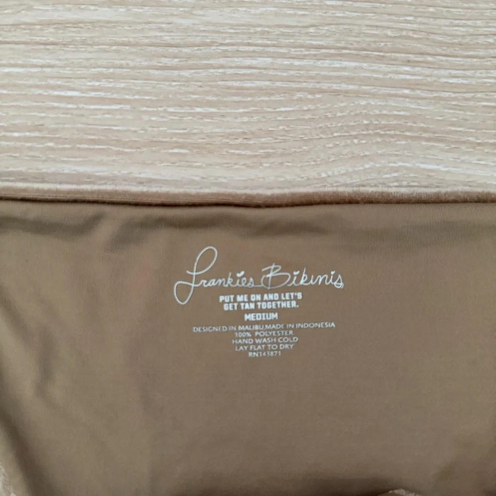 Frankies Bikinis Medium Suki Crushed Velvet Set Tan Beige Swim Minimal Cheeky